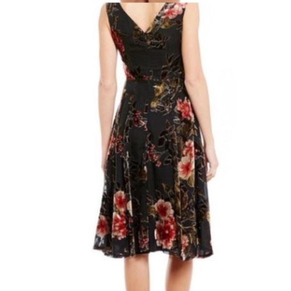 Betsey Johnson burn out velvet crepe floral mid dress size 10 grunge whimsigod - Picture 13 of 13